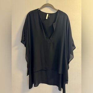 Sheer black swimsuit coverup